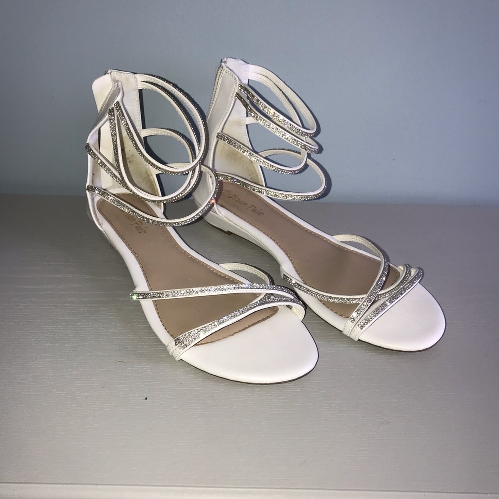 Sparkly White Rhinestone Sandals